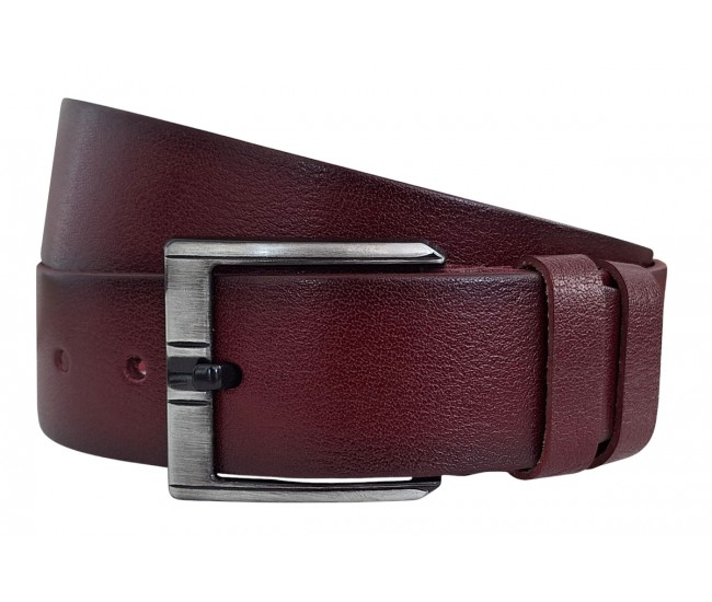 Curea din piele naturala pentru barbati latime 4.5 cm, Bordeaux - CK219VIS
