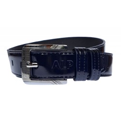 Curea barbati, casual, din piele naturala, Bleumarin Lacuit 3.5cm - CK29LBL