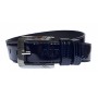 Curea barbati, casual, din piele naturala, Bleumarin Lacuit 3.5cm - CK29LBL