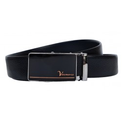 Curea barbati, eleganta pentru costum, din piele naturala, Negru 3.5cm - CK43N