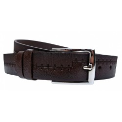 Curea barbati, eleganta, pentru costum, din piele naturala, maro, 3.2cm - CK45M