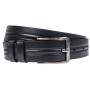 Curea barbati, eleganta, pentru costum, din piele naturala, Negru, 3.5cm - CK49N