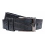 Curea barbati, eleganta, pentru costum, din piele croco, Negru, 3.5cm - CK56N
