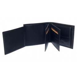 Portofel barbati din piele naturala, negru, 11 x 9 cm, CK591N