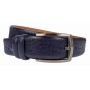 Curea barbati, eleganta, pentru costum, din piele naturala, Bleumarin, 3.4cm - CK68BL