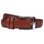 Curea barbati, eleganta, pentru costum, din piele naturala, Maro, 3.4cm - CK69M