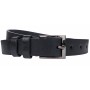 Curea barbati, eleganta, pentru costum, din piele naturala, Negru, 3cm - CK77N