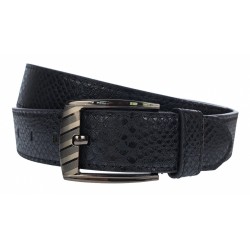 Curea barbati, casual, latime 3.8cm, negru croco, piele eco - CK90N