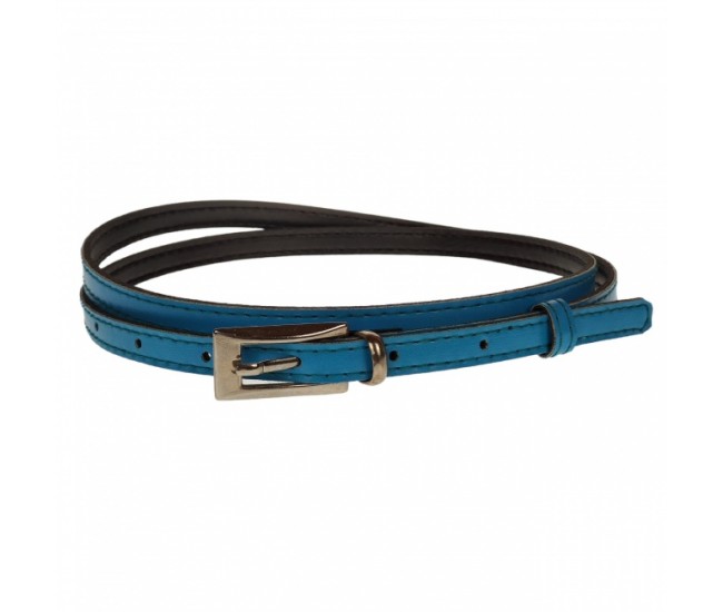 Curea dama, casual-eleganta, din piele ecologica, latime 1 cm, albastru - CKD002