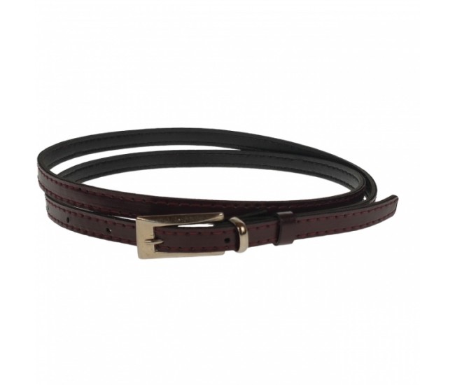 Curea dama, casual-eleganta, din piele ecologica, latime 1 cm, maro - CKD003