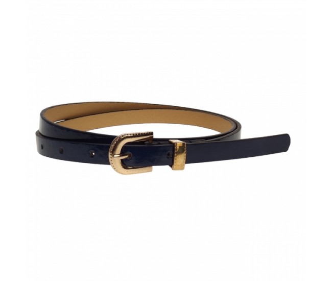 Curea dama, casual-eleganta, din piele ecologica, latime 1.3 cm, bleumarin - CKD005