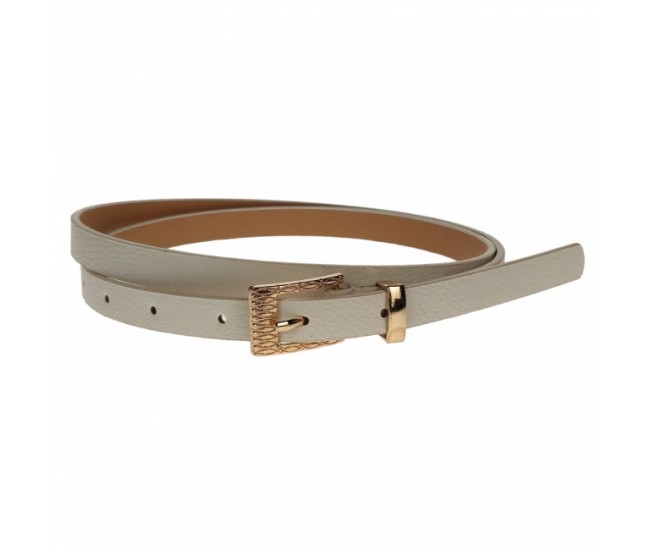 Curea dama, casual-eleganta, din piele ecologica, latime 1.3 cm, alb - CKD009
