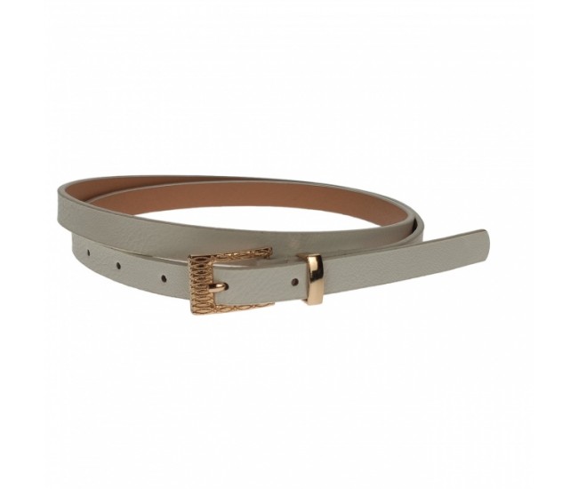 Curea dama, casual-eleganta, din piele ecologica, latime 1.3 cm, alb - CKD010