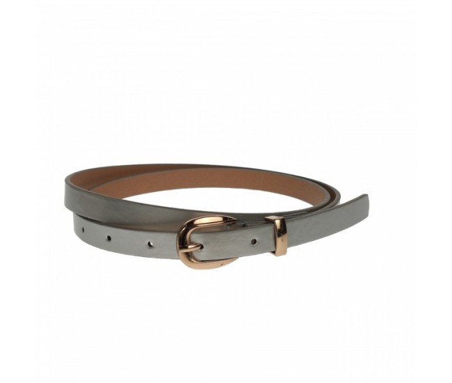 Curea dama, casual-eleganta, din piele ecologica, latime 1.3 cm, Gri - CKD011