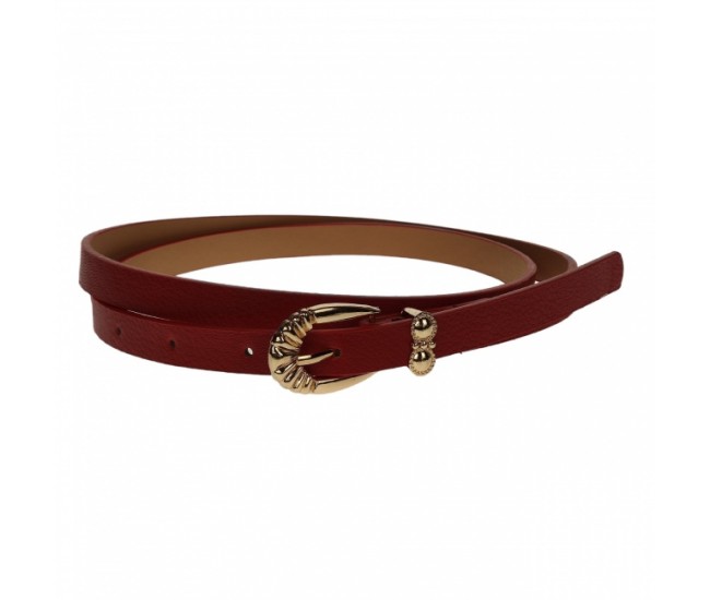 Curea dama, casual-eleganta, din piele ecologica, latime 1.3 cm, maro - CKD016