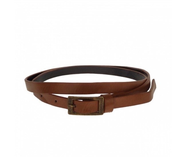 Curea dama, casual-eleganta, din piele ecologica, latime 1.3 cm, maro - CKD018