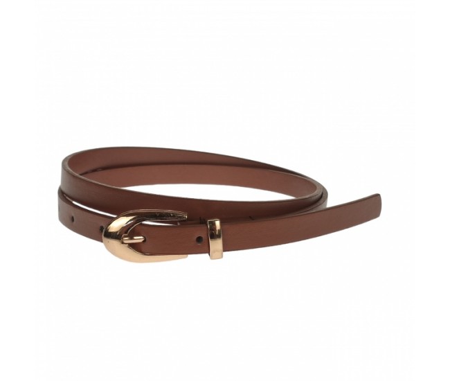 Curea dama, casual-eleganta, din piele ecologica, latime 1.3 cm, maro - CKD020