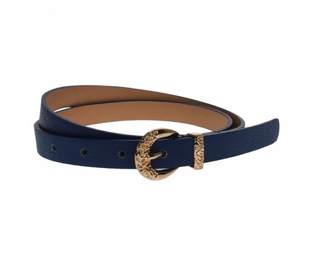 Curea dama, casual-eleganta, din piele ecologica, latime 1.8 cm, albastru - CKD021