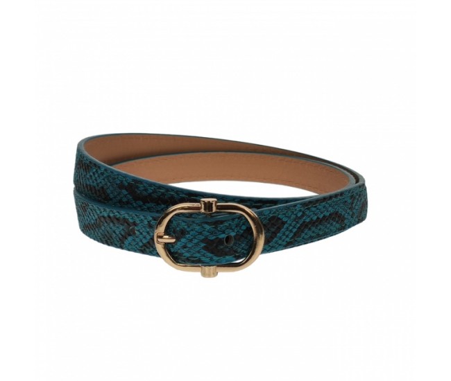 Curea dama, casual-eleganta, din piele ecologica, latime 1.8 cm, albastru - CKD022