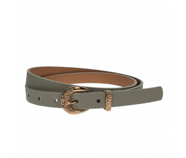Curea dama, casual-eleganta, din piele ecologica, latime 1.8 cm, Gri - CKD025