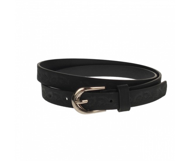 Curea dama, casual-eleganta, din piele ecologica, latime 1.8 cm, negru - CKD032