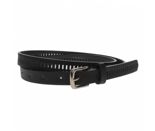 Curea dama, casual-eleganta, din piele ecologica, latime 1.8 cm, negru - CKD035