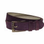 Curea barbati, casual-eleganta, din piele naturala intoarsa, latime 3.5 cm, violet - CL008