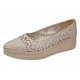 Pantofi dama bej din piele naturala perforata cu talpa ortopedica CP230BEJ