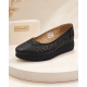 Pantofi dama negri din piele naturala perforata cu talpa ortopedica CL230N