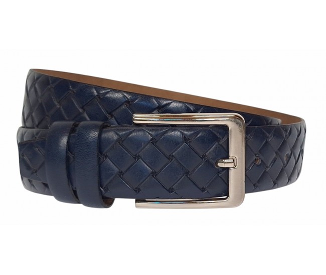 Curea barbati eleganta din piele naturala bleumarin inchis CLK236BL