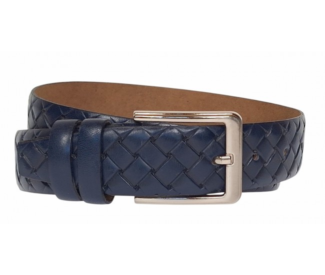 Curea barbati eleganta din piele naturala bleumarin inchis CLK236BL