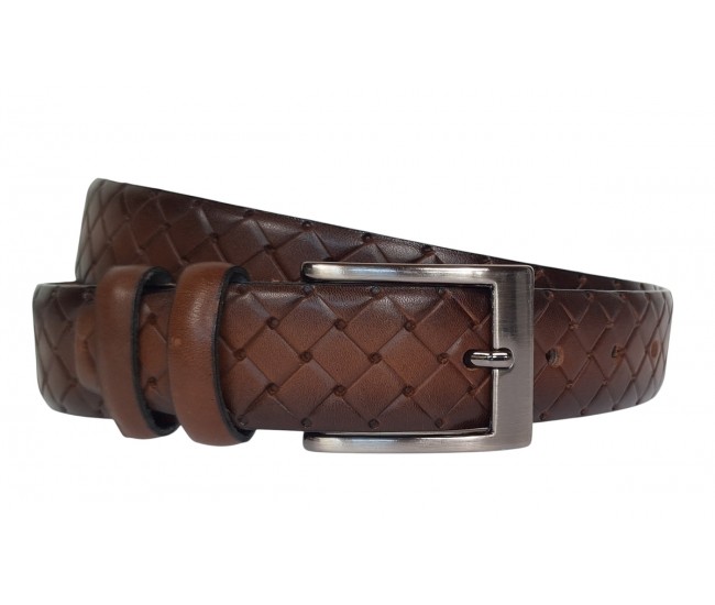 Curea barbati din piele naturala maro inchis 3.5cm Ciucaleti CLK 236MP
