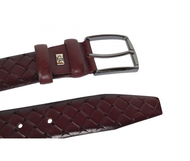 Curea barbati din piele naturala Bordeaux 3.5cm Ciucaleti CLK 236VIS