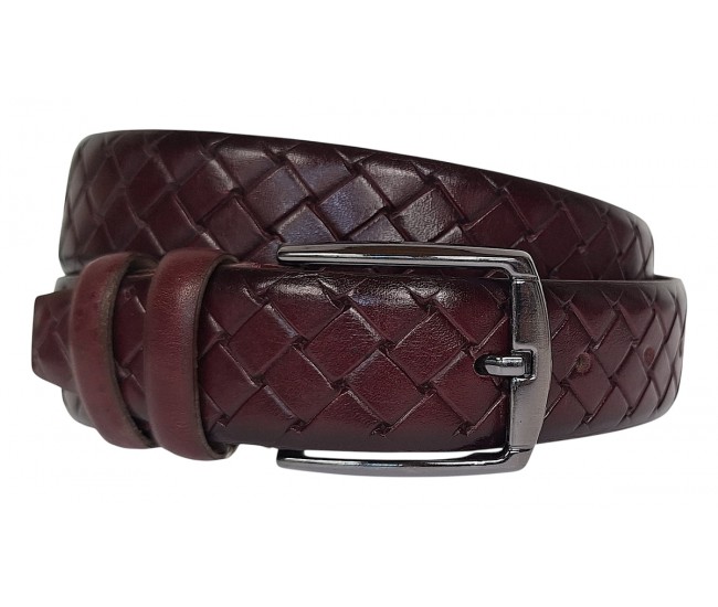 Curea barbati din piele naturala Bordeaux 3.5cm Ciucaleti CLK 236VIS