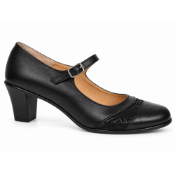 Pantofi dama piele naturala eleganti, comozi, toc mediu stabil de 6cm CLP207N