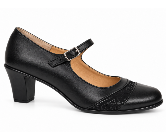 Pantofi dama piele naturala eleganti, comozi, toc mediu stabil de 6cm CLP207N