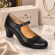 Pantofi dama piele naturala eleganti, comozi, toc mediu stabil de 6cm CLP207N