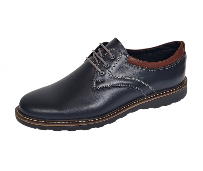 Pantofi barbati sport casual din piele naturala Bleumarin CORSABLUE