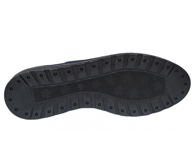 Pantofi barbati casual, cu elastic, piele naturala, Bleumarin, CORSAEBLU