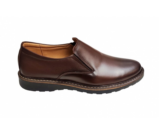 Pantofi barbati, casual, din piele naturala, inchidere cu elastic, CORSA Maro, Lucianis Style, CORSAELM