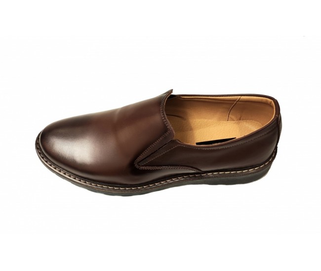 Pantofi barbati, casual, din piele naturala, inchidere cu elastic, CORSA Maro, Lucianis Style, CORSAELM