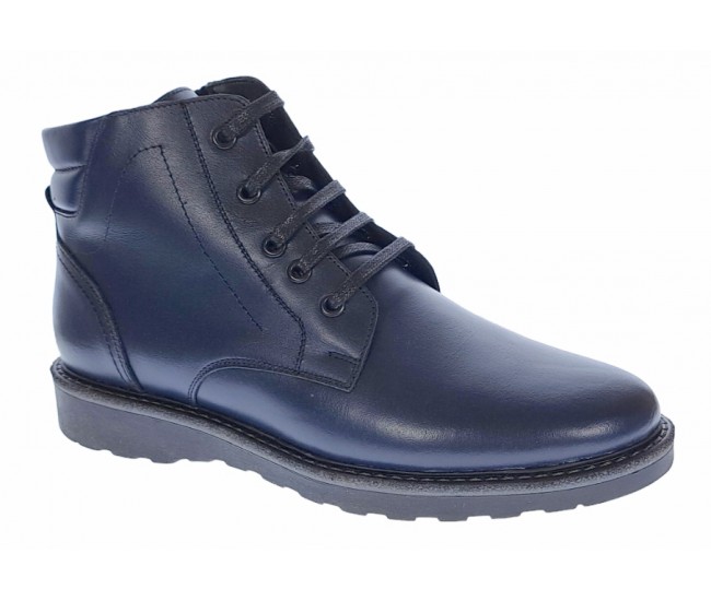 Ghete barbati, casual, din piele naturala, cu fermoar (imblanite) Bleumarin CORSAFBLM