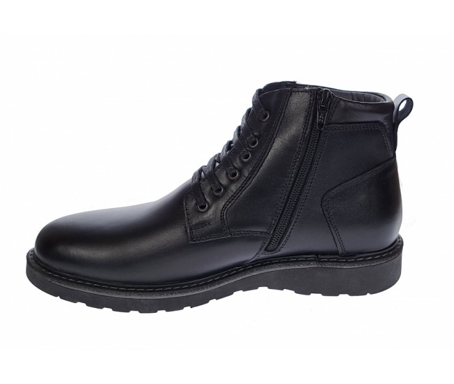 Ghete barbati negre, casual, din piele naturala, cu fermoar, ADAM - CIUCALETI SHOES CORSAFN