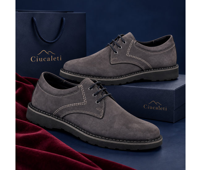 Pantofi barbati sport casual din piele naturala Gri Bufo CORSAGBF