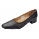 Pantofi dama negri perforati din piele naturala cu toc mic Loriana CP230NLI