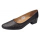 Pantofi dama negri perforati din piele naturala cu toc mic Loriana CP230NLI