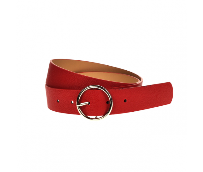 Curea dama, casual-eleganta, din piele ecologica, latime 3 cm, rosu - CRD001R