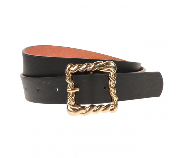 Curea dama, casual-eleganta, din piele ecologica, latime 3 cm, negru - CRD004N