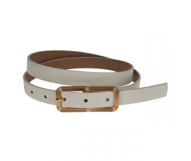 Curea dama, casual-eleganta, din piele ecologica, latime 2 cm, alb - CRD010ALB