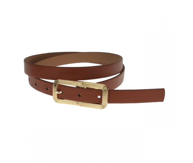 Curea dama, casual-eleganta, din piele ecologica, latime 2 cm, maro - CRD010M
